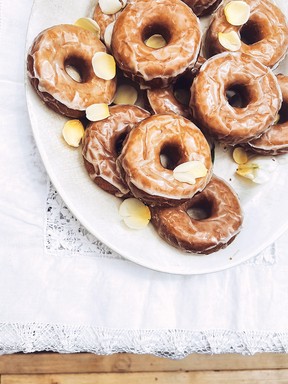 Vanilla-glazed doughnuts