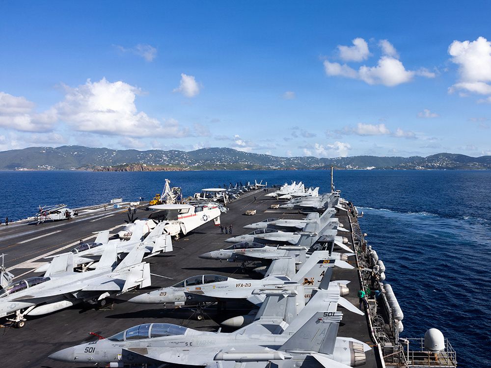  Massive aircraft carrier USS Gerald R. Ford arrives in St. Thomas, U.S. Virgin Islands on Dec. 1, 2025, amid tensions over potential military action against Venezuela.