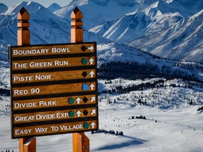 A ski resort sign