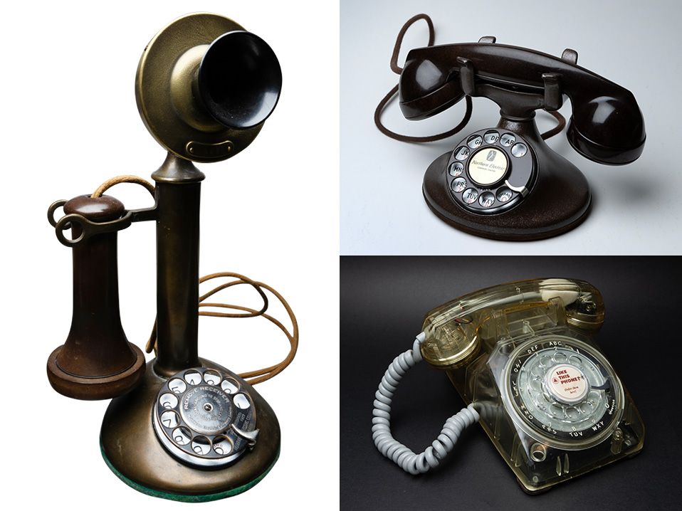 Vintage telephones from the collection of Doug Duffy, The Old Telephone Room, Belleville, Ont.