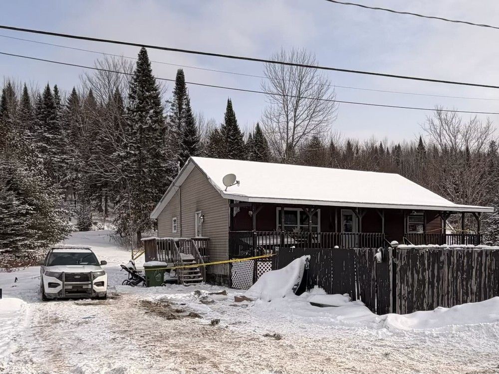 A police cruiser at the scene where a Neqotkuk (Tobique First Nation) man was shot dead by police Sunday night.