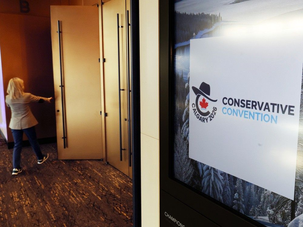 Conservative Leader Pierre Poilievre will speak to party faithful this evening in Calgary ahead of a leadership review that will decide his future.