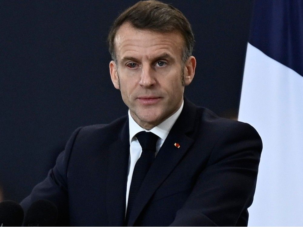  French President Emmanuel Macron delivers a speech at the Istres military air force base, southern France, last week.