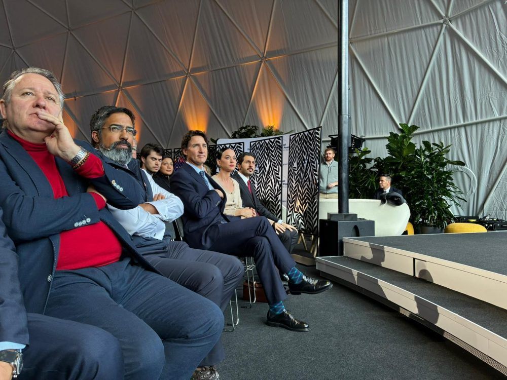  Former Prime Minister Justin Trudeau pictured alongside his girlfriend Katy Perry during the Global Soft Power Summit on the margins of the World Economic Forum annual event in Davos, Switzerland, on January 20, 2026.