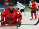 MILAN, Italy: Team Canada captain Sidney Crosby, shown here earlier this week, left the ice with a lower-body injury during the quarter-final game with Czechia Wednesday.