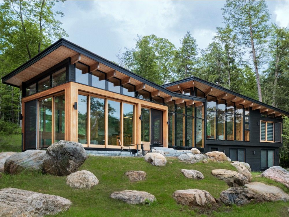 a cottage with many windows