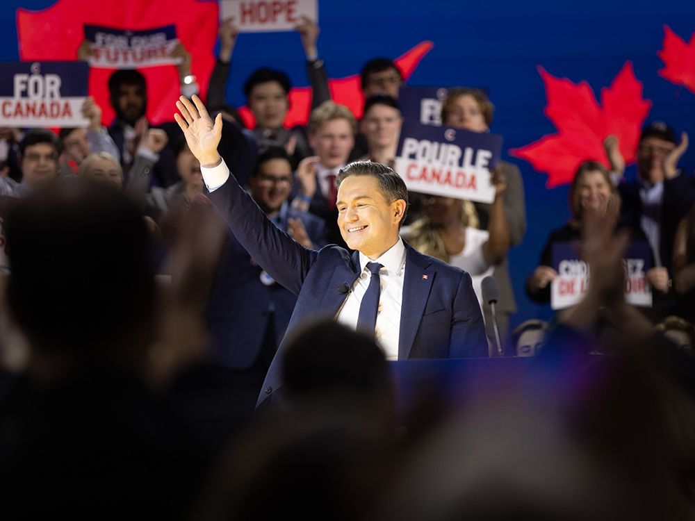  Conservative Leader Pierre Poilievre speaks at the National Conservative Convention in Calgary on Friday, Jan. 30, 2026.