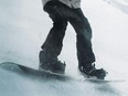 snowboarder from waist down