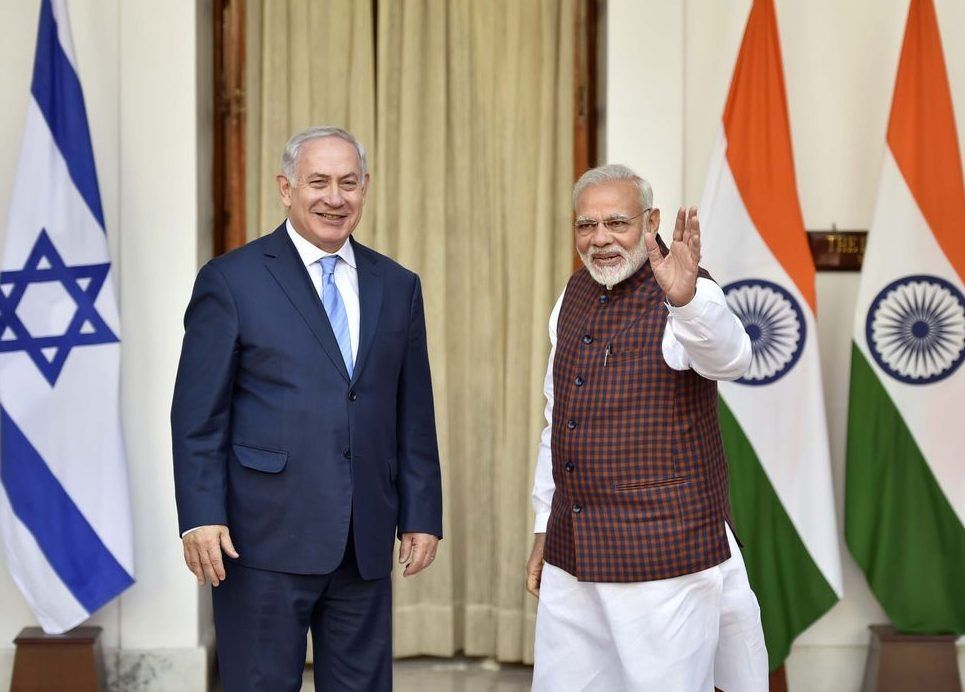 Benjamin Netanyahu, left, and Narendra Modi