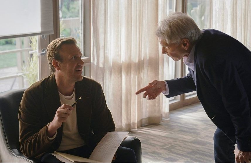 Jason Segel and Harrison Ford in Shrinking, streaming on Apple TV. Jason Segel and Harrison Ford in Shrinking, streaming on Apple TV.