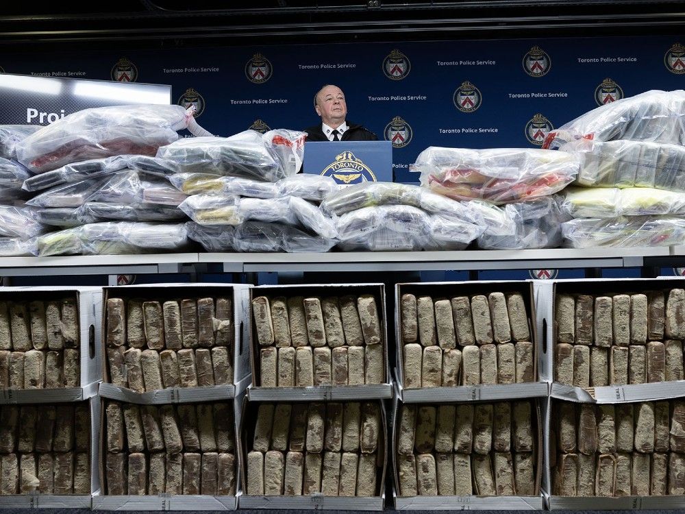  Over 835 kilograms of cocaine with an estimated street value of about $83 million was seized by Toronto police. The drugs have alleged ties to the Jalisco New Generation Cartel.