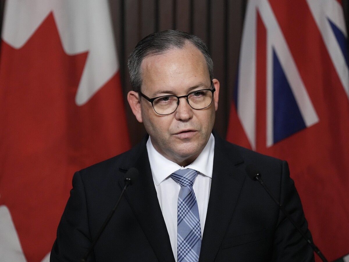 Doug Downey, Attorney General of Ontario holds a press conference at Queens Park in Toronto Tuesday, Oct. 24, 2023.