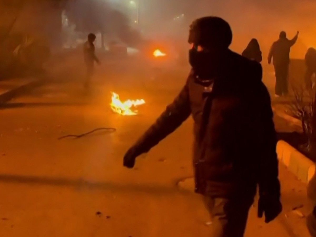 This video grab taken on Jan. 13, 2026, from UGC images posted on social media on Jan. 10, 2026, shows clashes in Mashhad, in northeastern Iran.