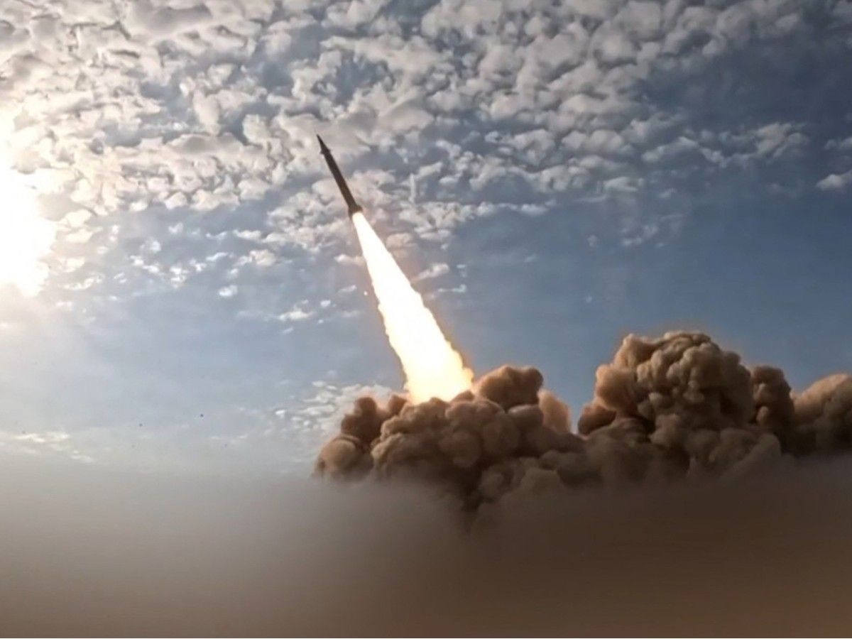 Image from Iranian state broadcaster in March 2026, showing what it says is the 82nd wave of missiles launched against Israel and U.S. bases in the United Arab Emirates and Kuwait.