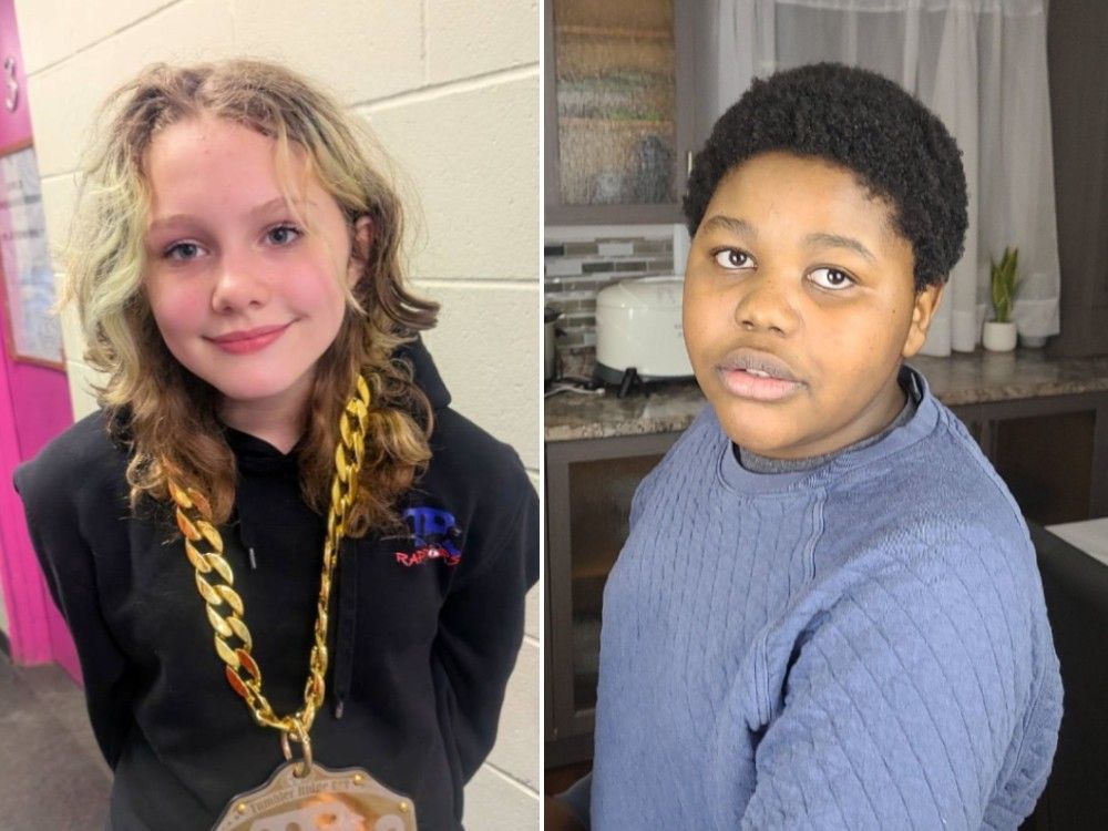 Maya Gebala, left, and Abel Mwansa Jr., were pulled to safety by a fellow classmate after being shot at Tumbler Ridge Secondary School on Feb. 10, according to the area MP who spoke with the heroic girl.