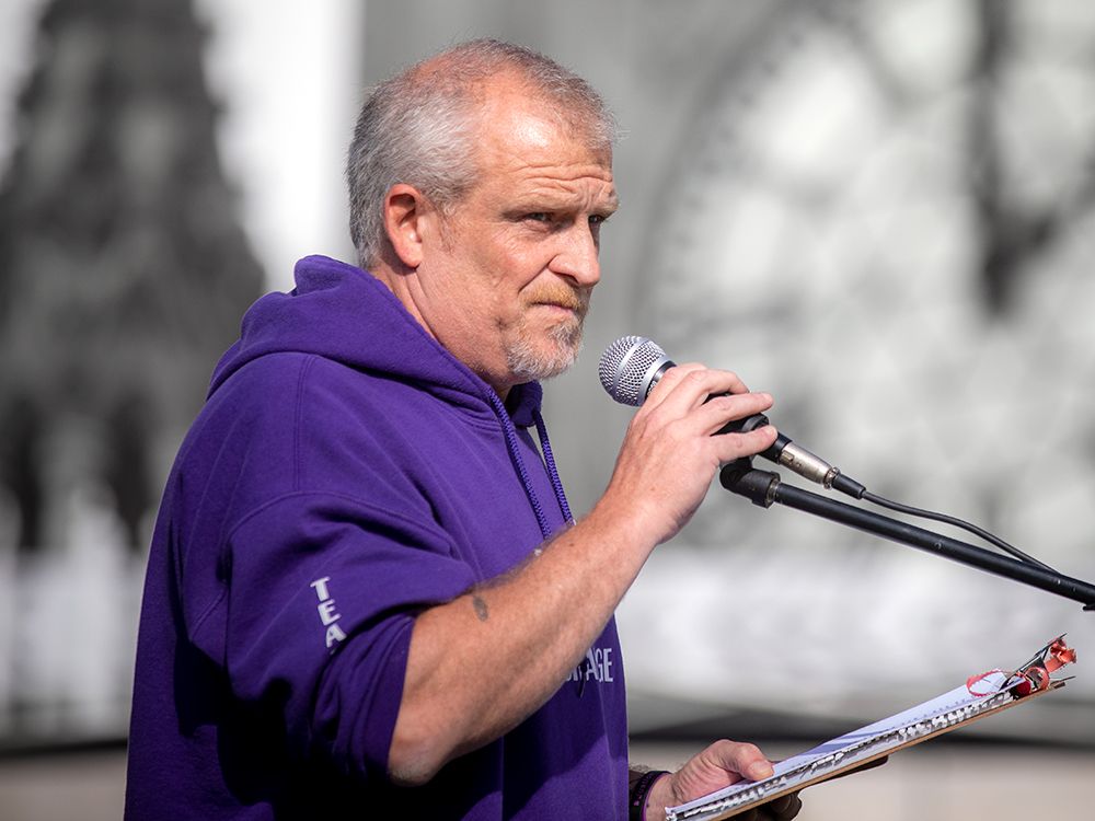  Rodney Stafford, father of murdered eight-year-old Tori Stafford, speaks at an event for sentencing reform, on Parliament Hill in 2021.
