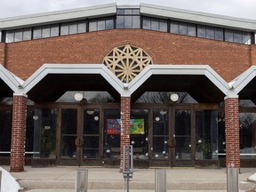 Outside view of a synagogue.