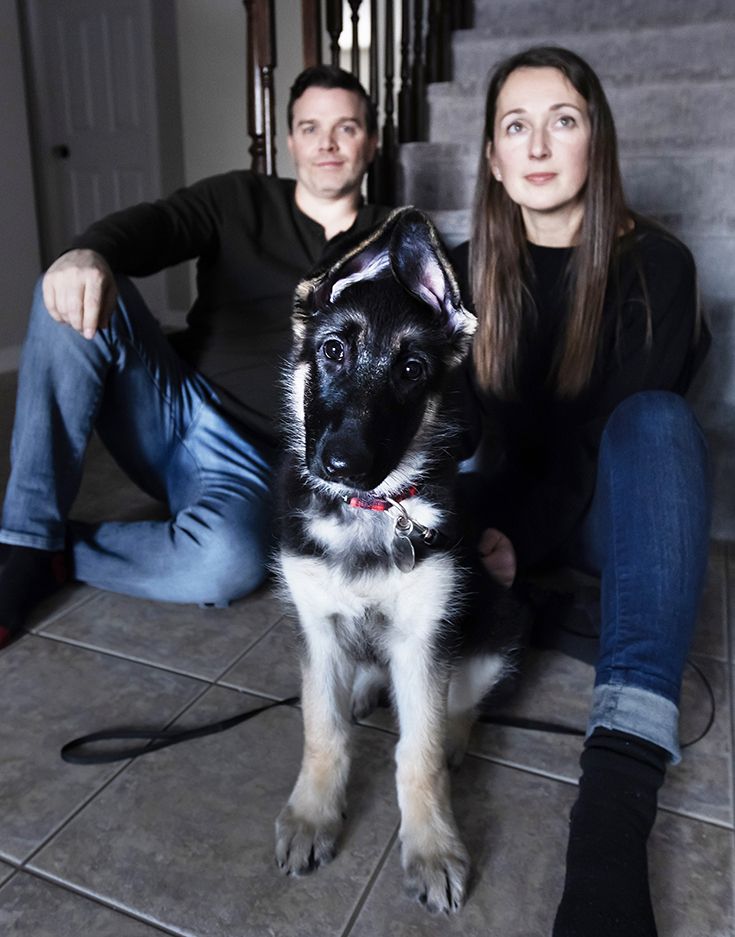 Dr. Julie Woods with husband Scott McKenzie — her boyfriend at the time, who pulled the attacker off her — fears what will happen when Allan Timko is released. She now owns a German shepherd puppy.