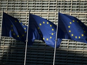 Three EU flag in the win
