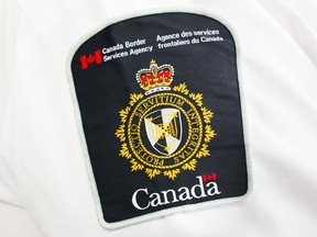A Canada Border Services Agency (CBSA) shoulder patch was photographed at the Calgary International Airport on Tuesday June 3, 2025.