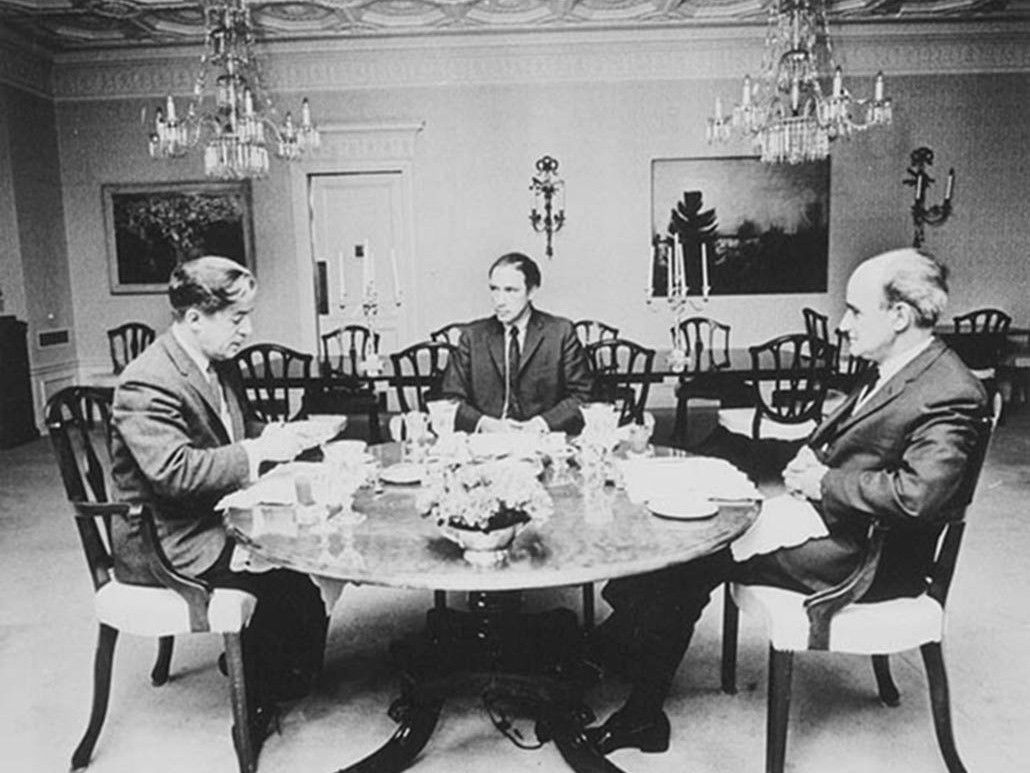  Business luncheon at 24 Sussex Drive Ottawa, Ont. with Prime Minister Pierre Trudeau.