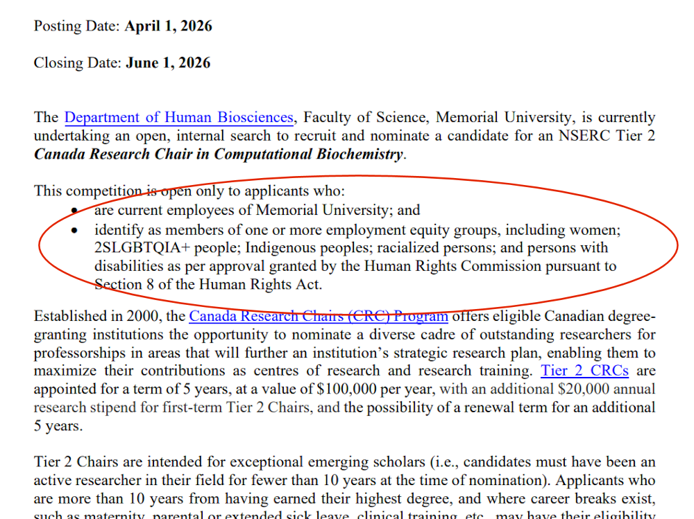 FIRST READING: University founded to memorialize dead white men now rejecting white men for jobs