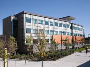 Outside of university building.