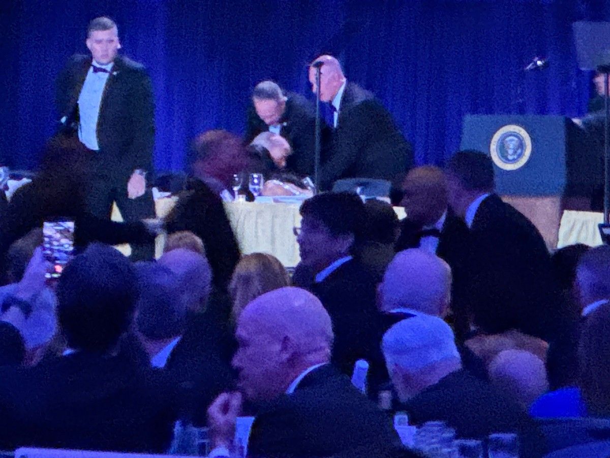 Trump evacuated after shots fired at White House correspondents dinner: ‘Out of the way, sir!’