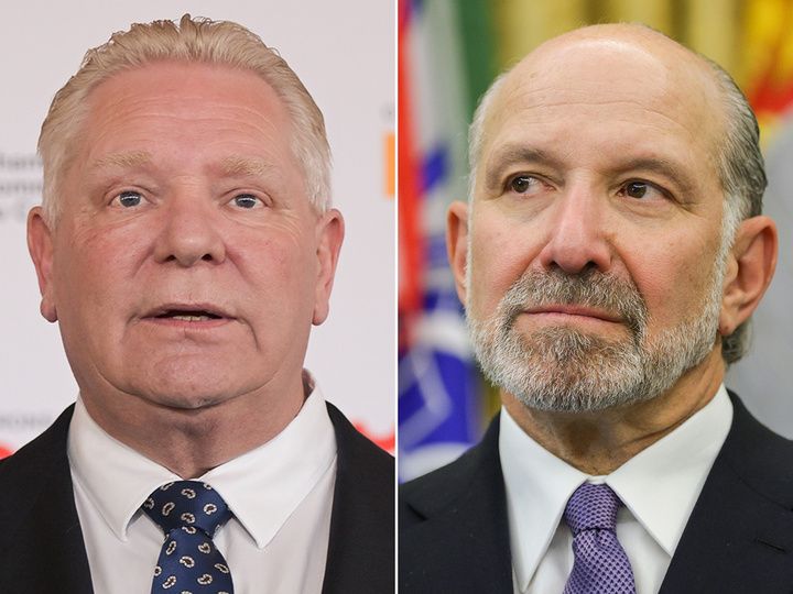 Ontario Premier Doug Ford is defiant in his response to U.S. Commerce Secretary Howard Lutnick, stating that a broad free trade agreement is good for both Canada and the U.S.. (File photo composite)