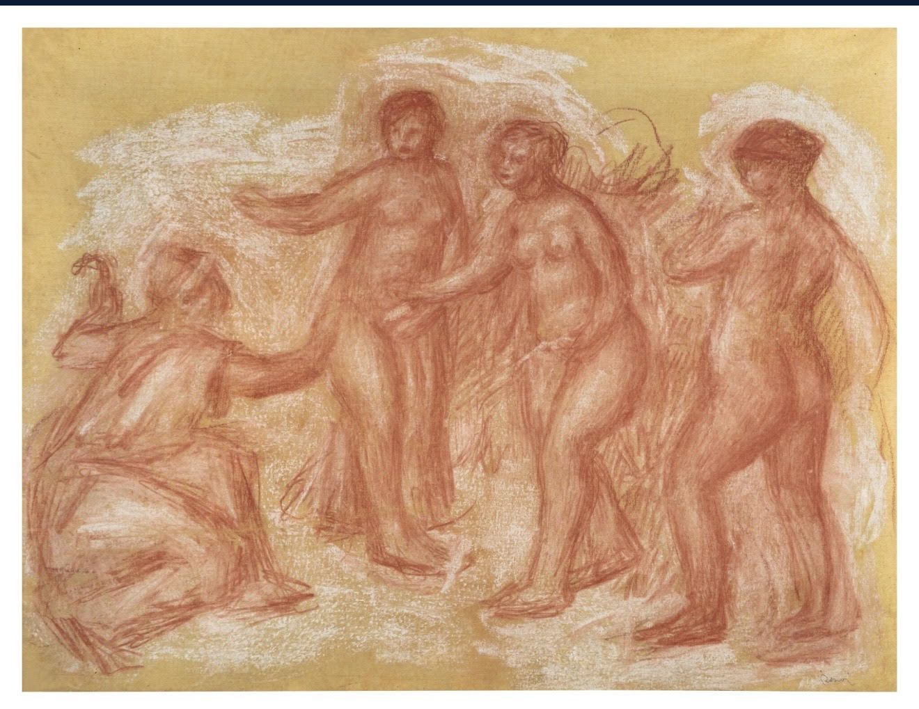  Le Jugement de Pâris, a 1908 sanguine sketch of a classic cultural myth.