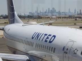 A united airlines plane at Newark airport