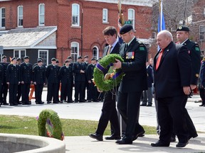 Laying a wreathe