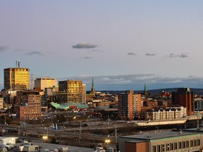 Saint John skyline in the early evening.