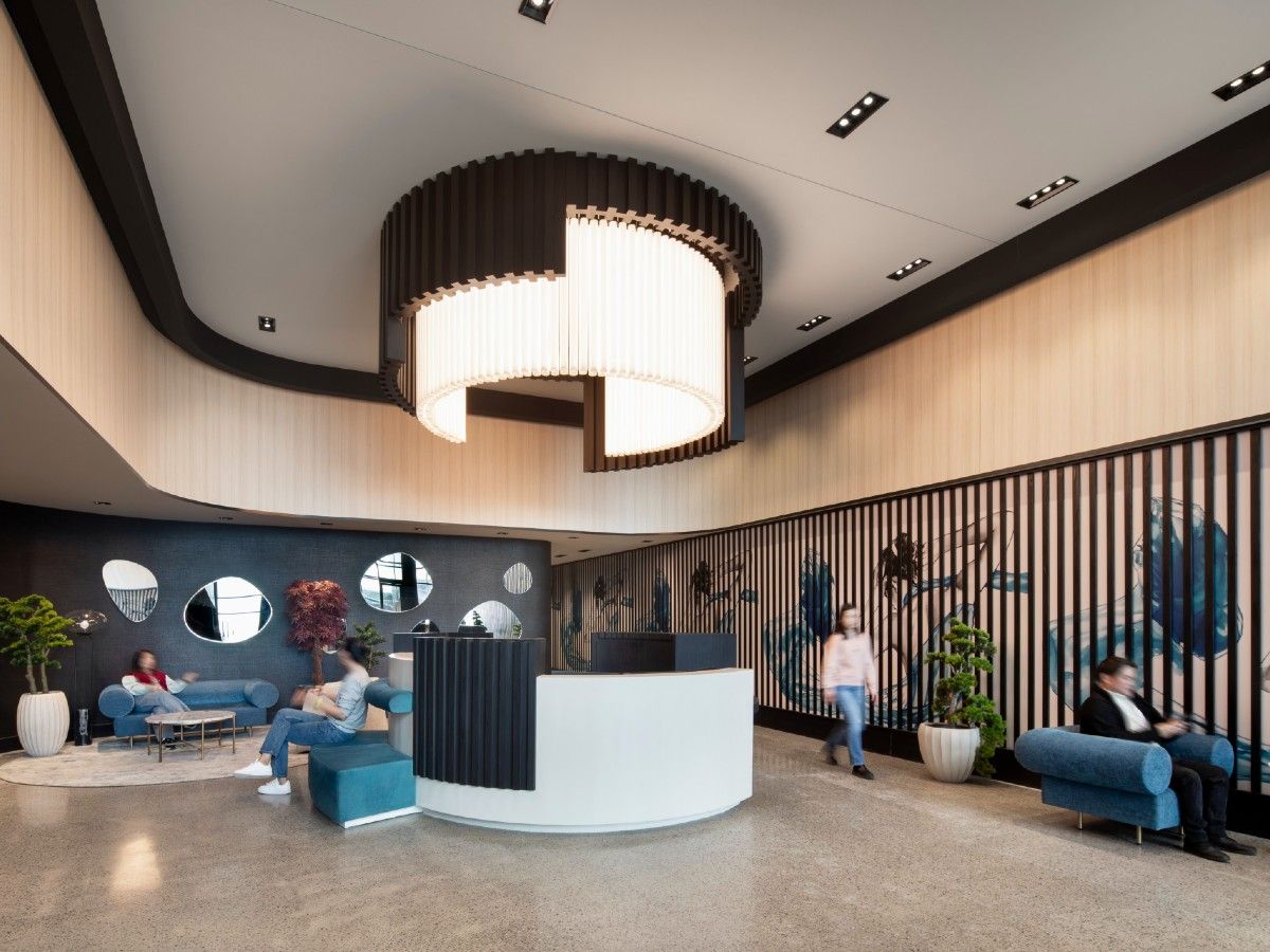 At Gallery Towers, “people walk into their lobby and feel elevated — a little more special, a little more luxurious — the way they might feel entering a hotel,” says Marcella Au of BDP Quadrangle.
