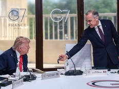 Donald Trump meets Mark Carney in France