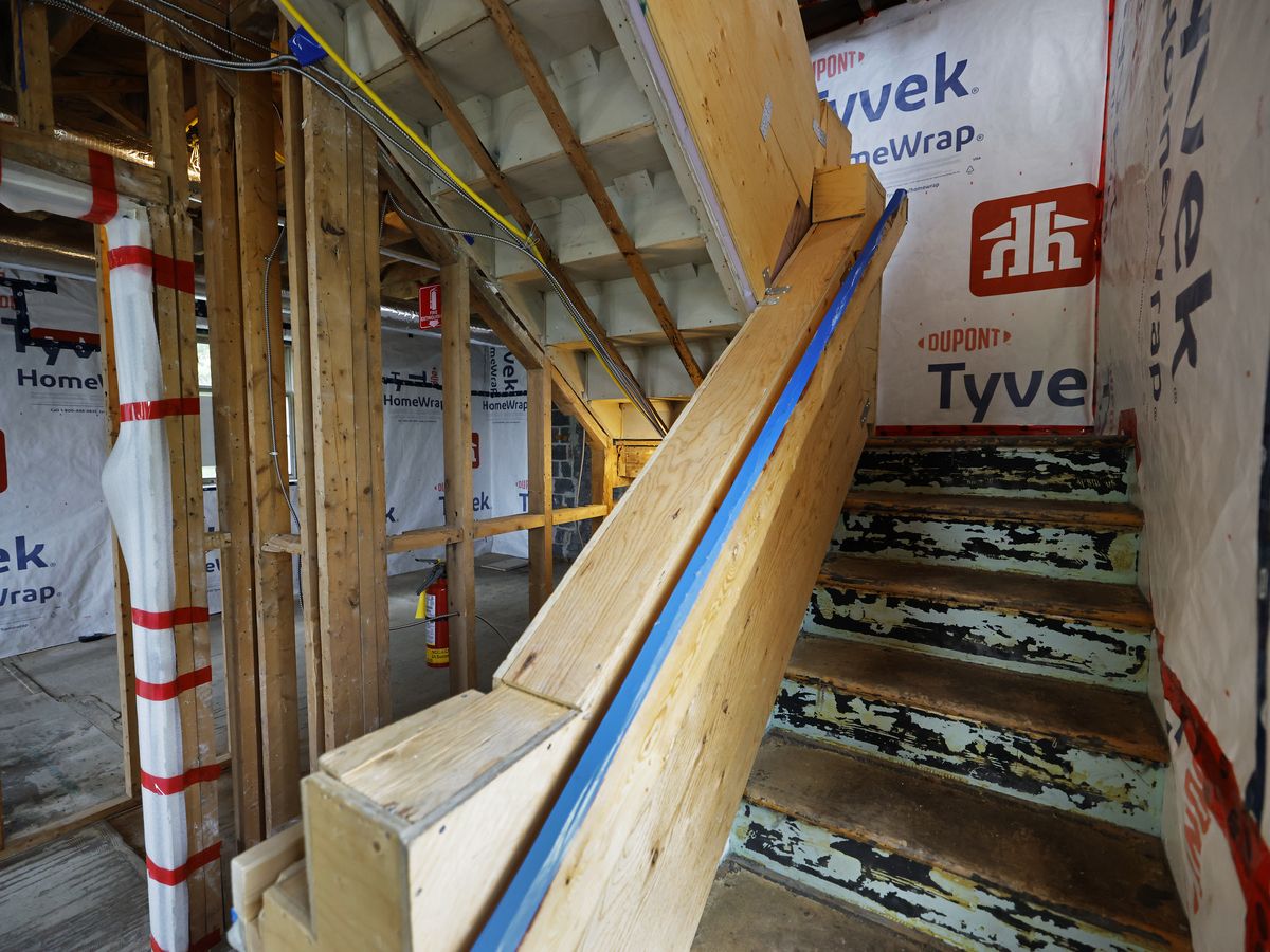  A stairwell inside 24 Sussex, the official residence of the Prime Minister of Canada, in Ottawa June 25, 2026.