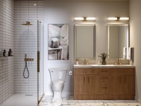 Some of the primary ensuites have framed glass showers.