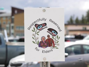 The new elders-only parking at Whitehorse General Hospital.