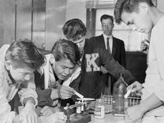 A chemistry class at Kamloops residential school circa 1959.