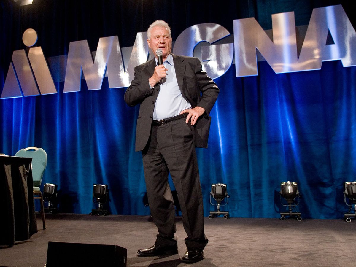 Frank Stronach gives a presentation during the Magna International annual general meeting in Markham, Ont., on May 6, 2010.
