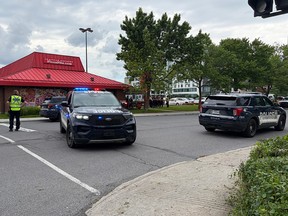 Police near a shooting scene.