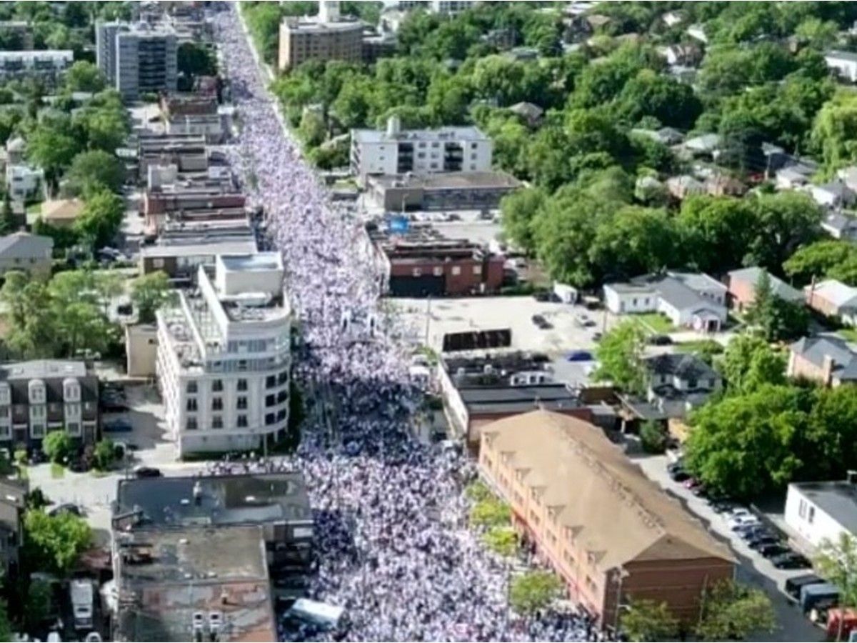  A portion of the participants at the 2024 United Jewish Appeal of Greater Toronto’s “Walk with Israel” in 2024. (Photo credit: United Jewish Appeal)