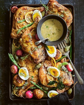 Niçoise-style sheet pan chicken
