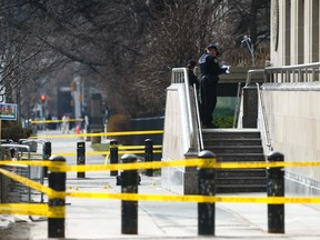 Police tape outside the U.S. Consulate