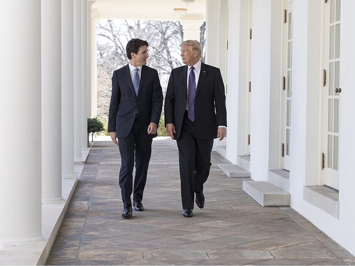  FILE: Justin Trudeau and President Donald Trump at the White House in 2017.