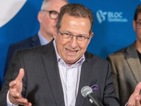 Yves-François Blanchet gives a speech
