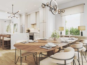 The multi-level units will have extended-height cabinetry, quartz countertops, hardwood flooring, zoned heating and cooling, and smart-home technology.