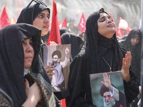 Mourners pray for Iran's slain supreme leader Ayatollah Ali Khamenei