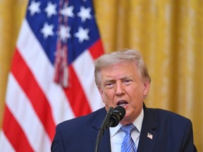 U.S. President Donald Trump addresses the nation from the East Room of the White House in Washington, D.C. on July 16, 2026.