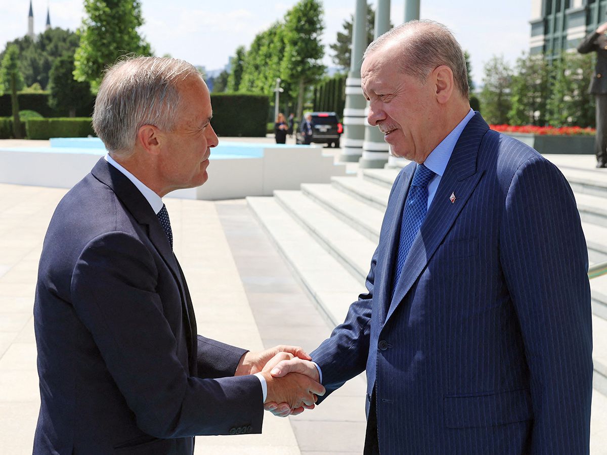 Prime Minister Mark Carney is greeted by Turkish President Recep Tayyip Erdoğan at the Presidential Complex ahead of the NATO summit in Ankara, Turkey, on July 7, 2026. Prime Minister Mark Carney is greeted by Turkish President Recep Tayyip Erdoğan at the Presidential Complex ahead of the NATO summit in Ankara, Turkey, on July 7, 2026.